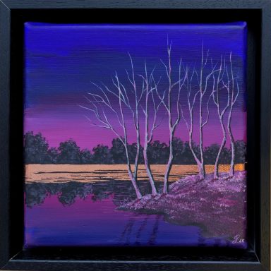 Nachtlandschaft in Kupfer-Violett
